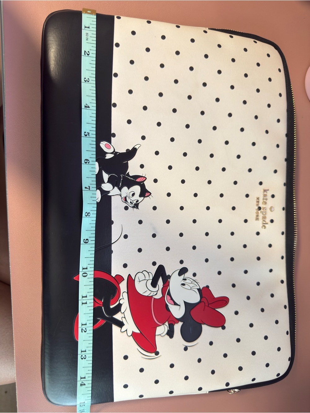 kate spade White Black Red Minnie Mouse Polka Dot Laptop Sleeve - Picture 3 of 9